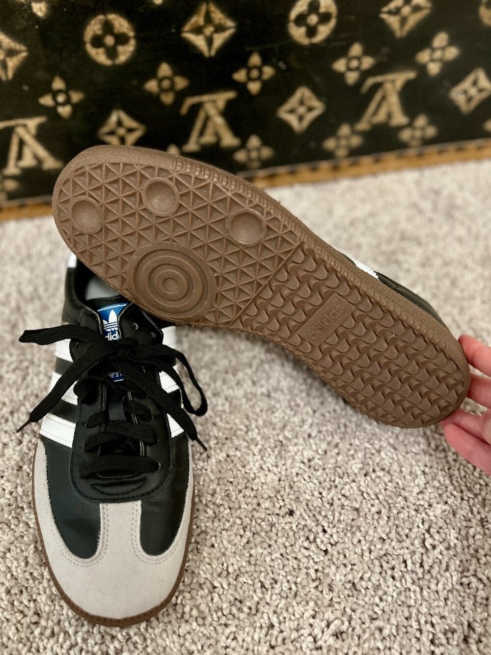 Adidas Black Vegan Leather Samba with the Black Gum Sole - Picture 5 of 6